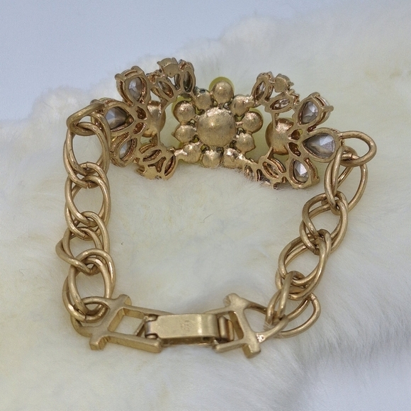 Banana Republic Gold Tone Jeweled Link Bracelet - Picture 4 of 15